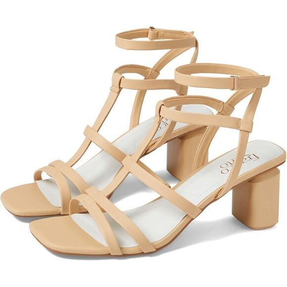 Franco Sarto Laina Strappy Heels Beige Size 10 - Picture 1 of 6